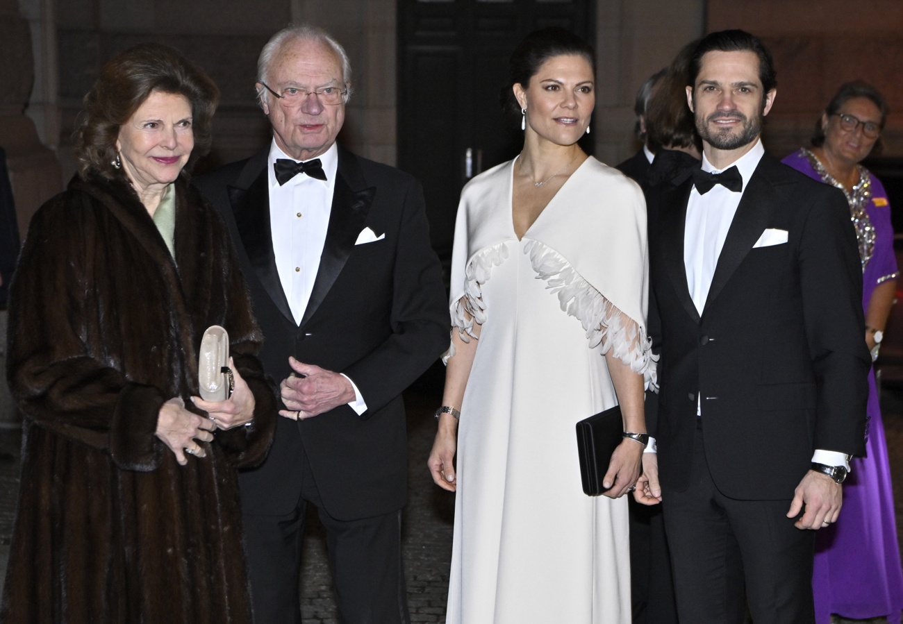 The King and Queen of Sweden and their children, Princess Victoria and Prince Carl Philip, attend a gala at the opera house The King and Queen of Sweden and their children, Princess Victoria and Prince Carl Philip, attend a gala at the opera house