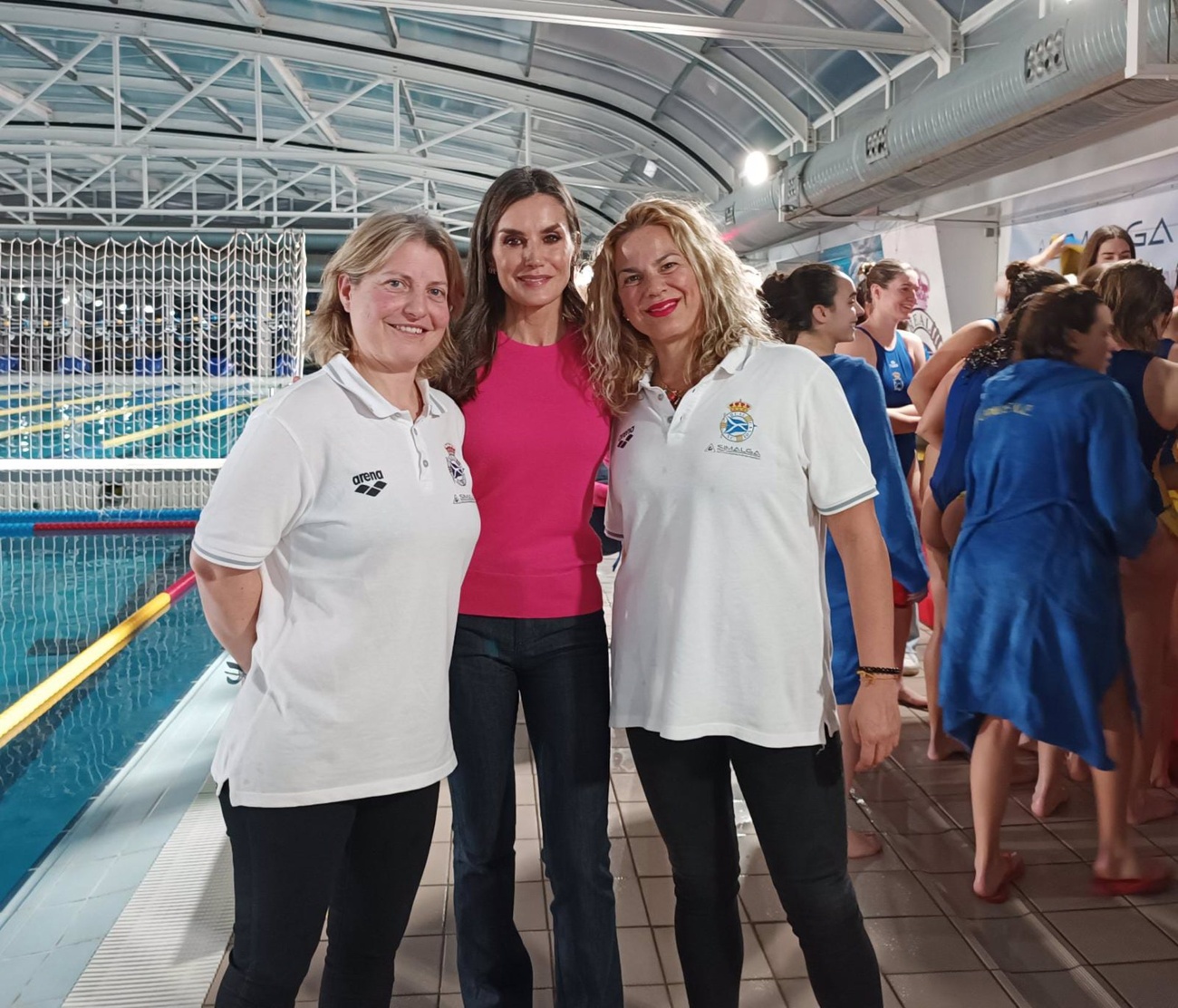 Queen Letizia shows her support for women’s water polo in Madrid while King Felipe skis with his friends in Sierra Nevada