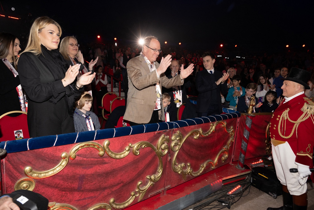 The 45th Edition of the International Circus of Monte Carlo receives a very special visit: Prince Albert of Monaco and his children Jacques and Gabriella attend the show
