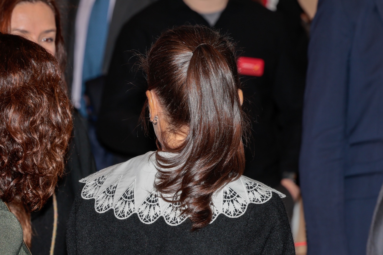 The hair, tied back The hair, tied back
