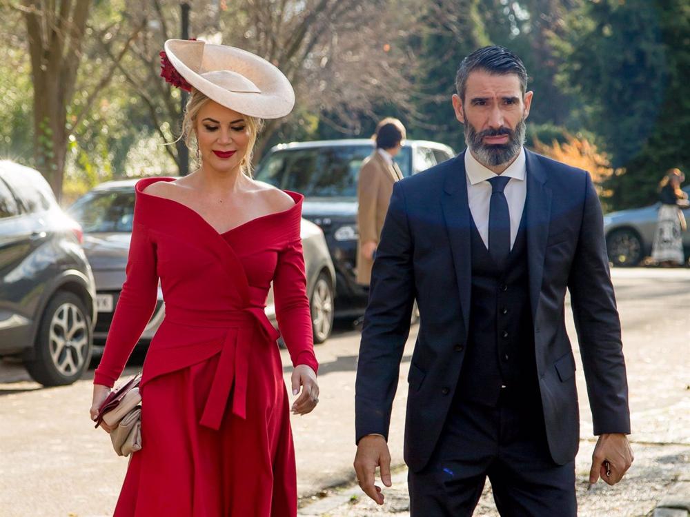 Ingrid Asensio y Fernando Sanz en la boda de Cristina Reyes y Jorge Puras Ingrid