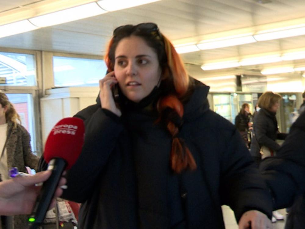 Andrea Compton llegando a Madrid. Andrea