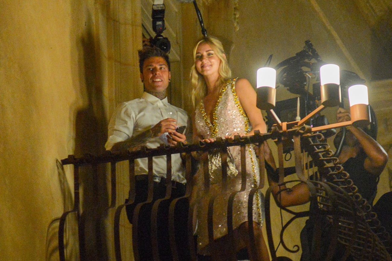 Chiara and Fedez during a pre-wedding party Chiara and Fedez during a pre-wedding party