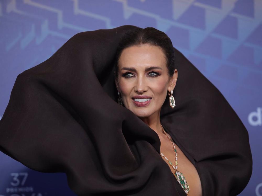 La presentadora de televisión Nieves Álvarez posa en la alfombra roja previa a la gala de la 37 edición de los Premios Goya, en el Palacio de Congresos y Exposiciones FIBES, a 11 de febrero de 2023, en Sevilla, Andalucía (España). La