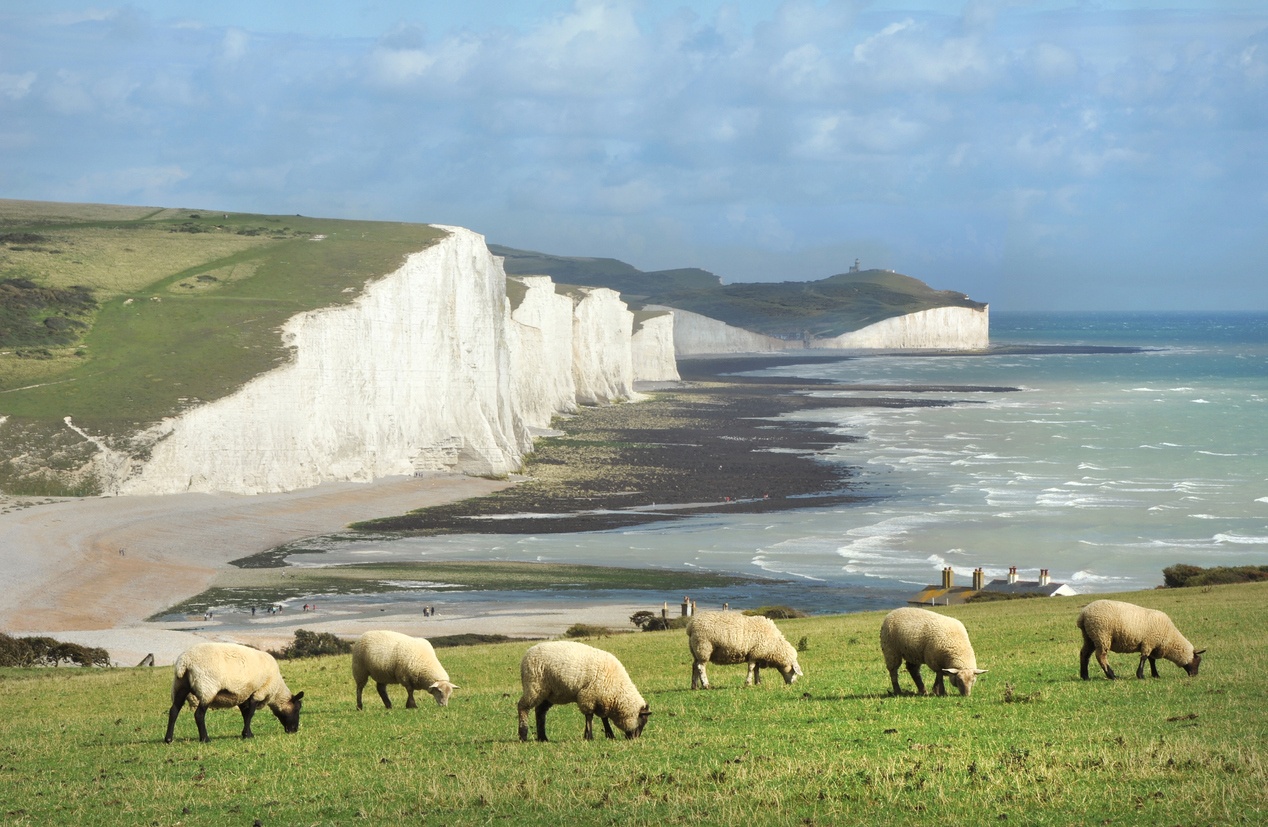 Beachy Head and Seven Sisters in East Sussex, Reino Unido