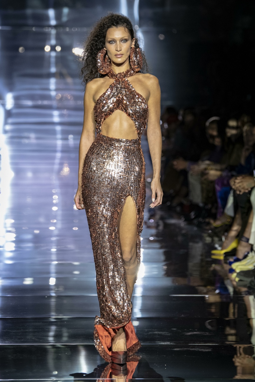 Bella Hadid walks for Tom Ford at New York Fashion Week