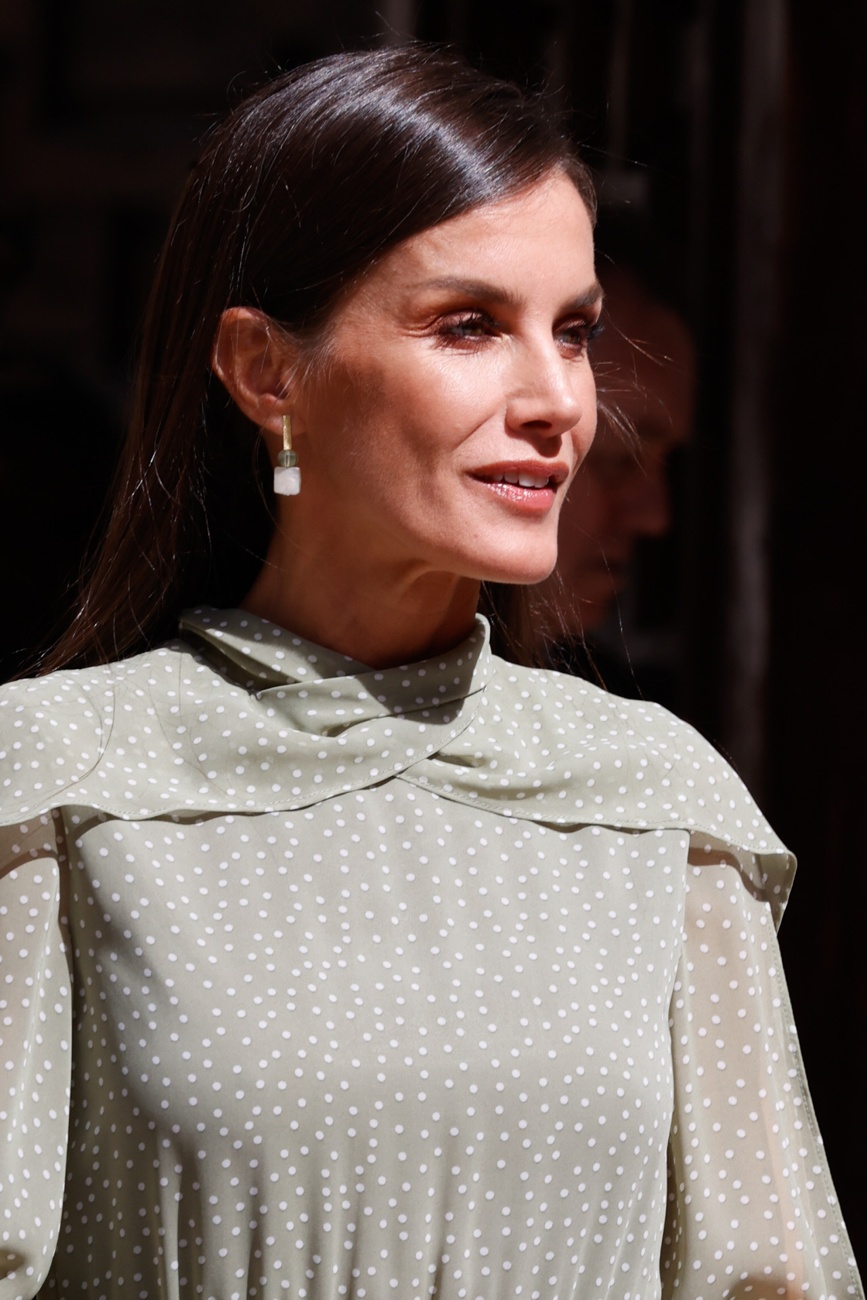 Made in chiffon, Queen Letizia has succeeded completely