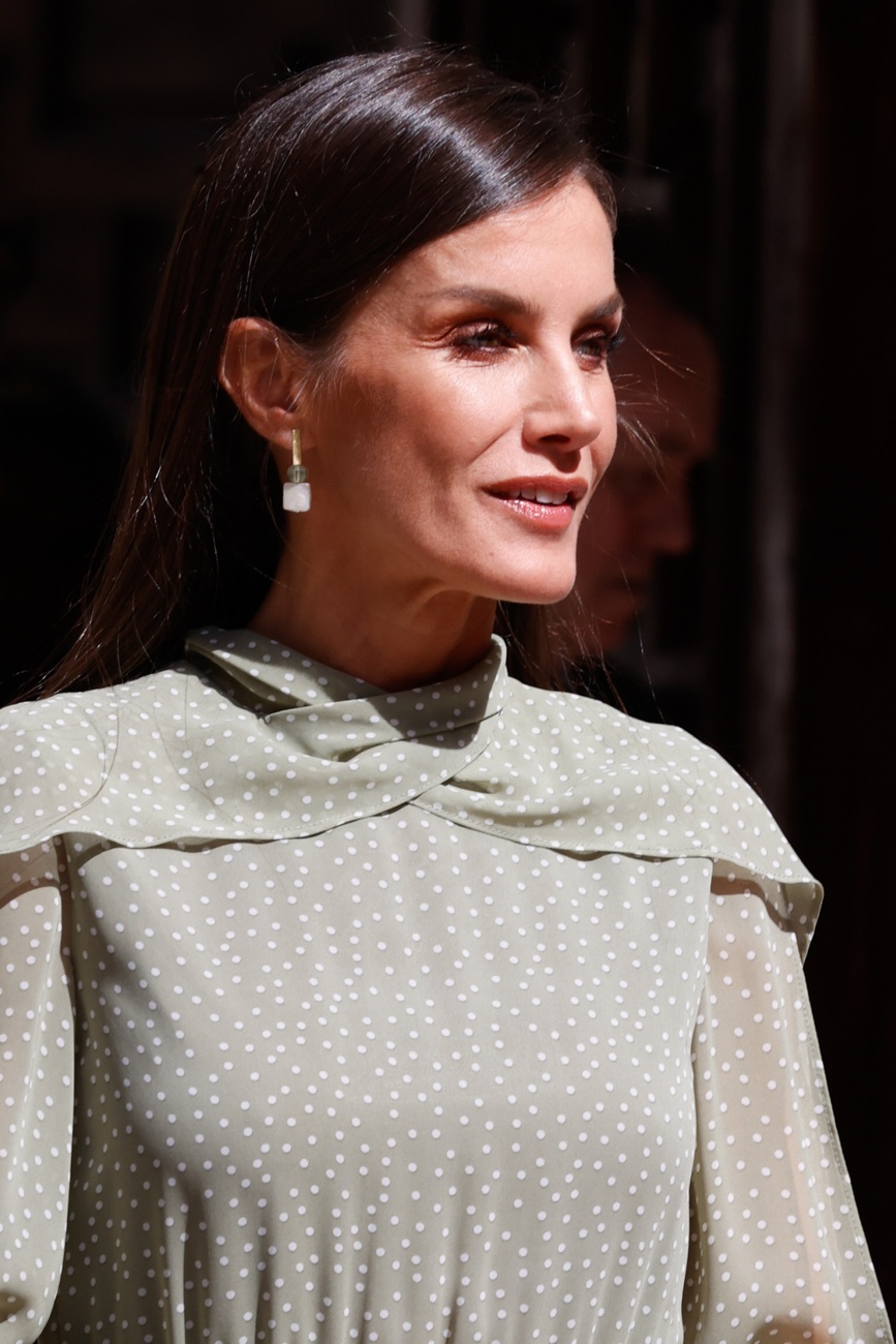 Mit diesem Kleid aus Chiffon hat Königin Letizia den Nagel auf den Kopf getroffen.