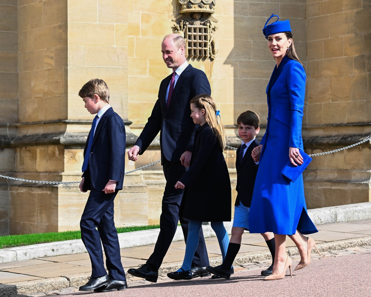 Der Prinz und die Prinzessin von Wales nahmen mit ihren Kindern teil.