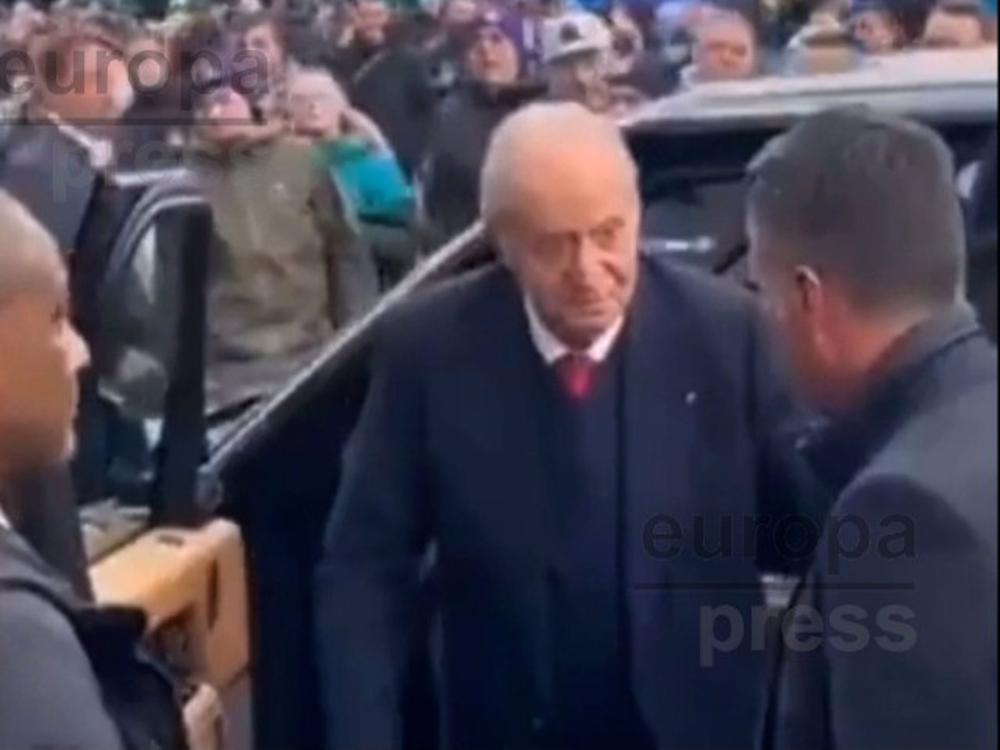 El Rey Juan Carlos a su llegada al Stamford Bridge El