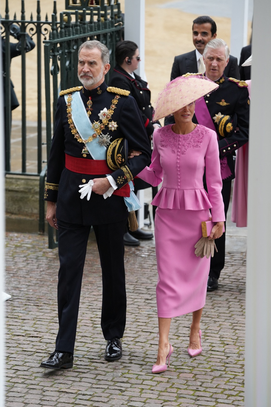 Queen Letizia wore a Carolina Herrera look.