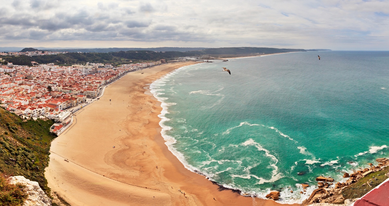 North Beach in Nazaré, Portugal